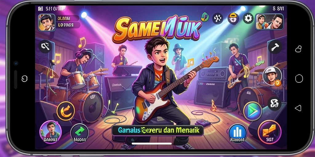Tampilan gameplay 8II yang menampilkan tantangan musik seru.