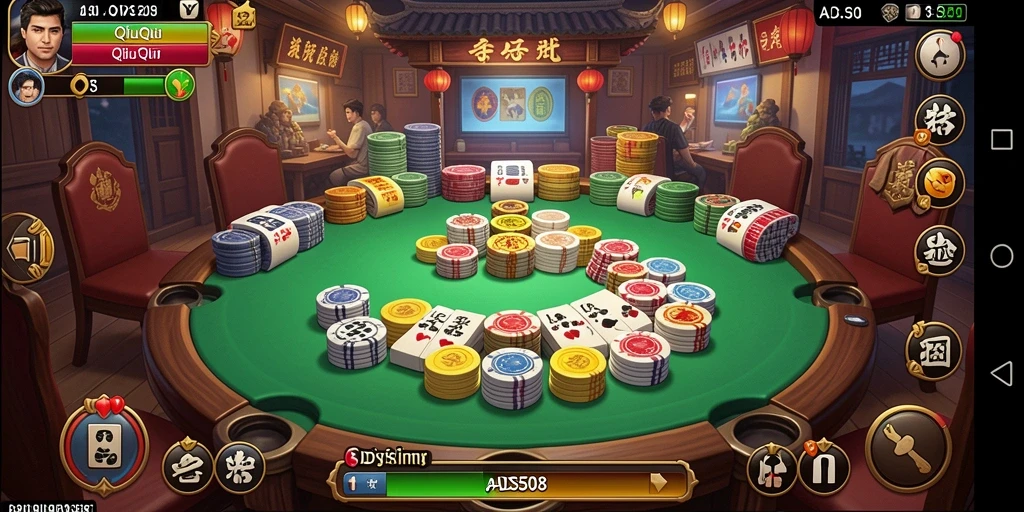 Screenshot utama ADS508 menampilkan keseruan gameplay QiuQiu.