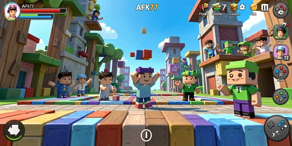 Tangkapan layar gameplay AFK77 dengan berbagai teka-teki menantang.
