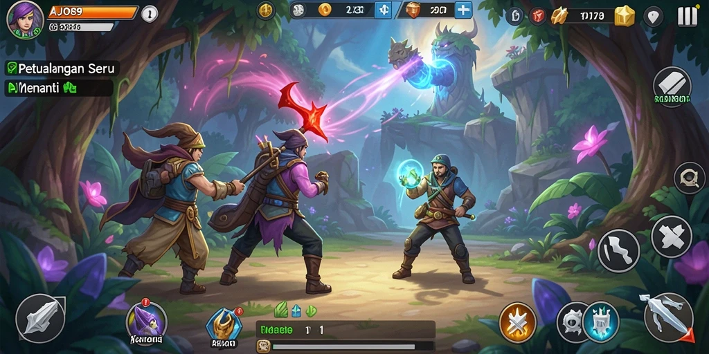 Tampilan gameplay AJO89 yang penuh aksi dan petualangan seru.