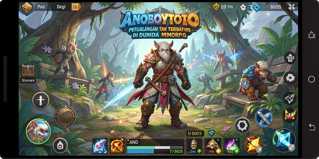 Screenshot gameplay ANOBOYTOTO menampilkan aksi bertarung yang seru.