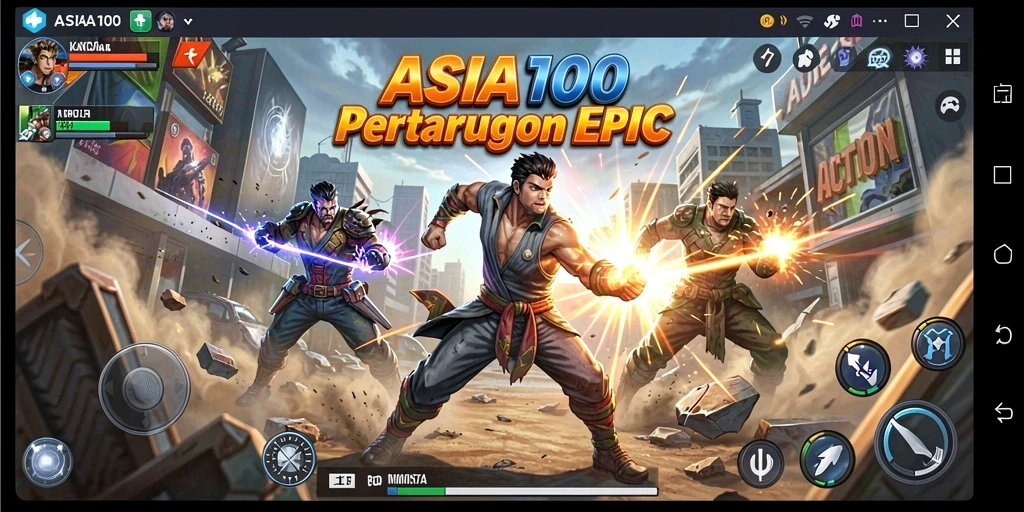 Gameplay menegangkan dengan pertarungan yang seru di ASIA100.