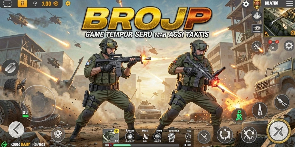 Gameplay seru BROJP dengan aksi tempur yang mendebarkan.