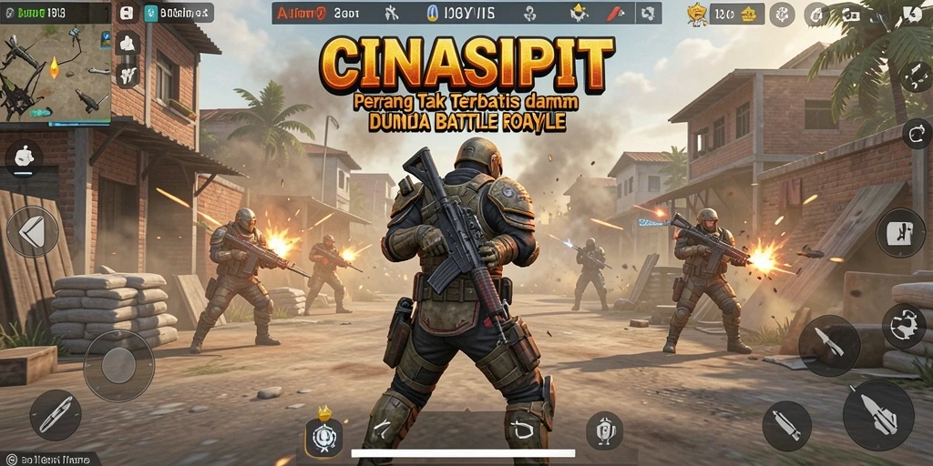 Gameplay seru dalam pertarungan Battle Royale yang intens.