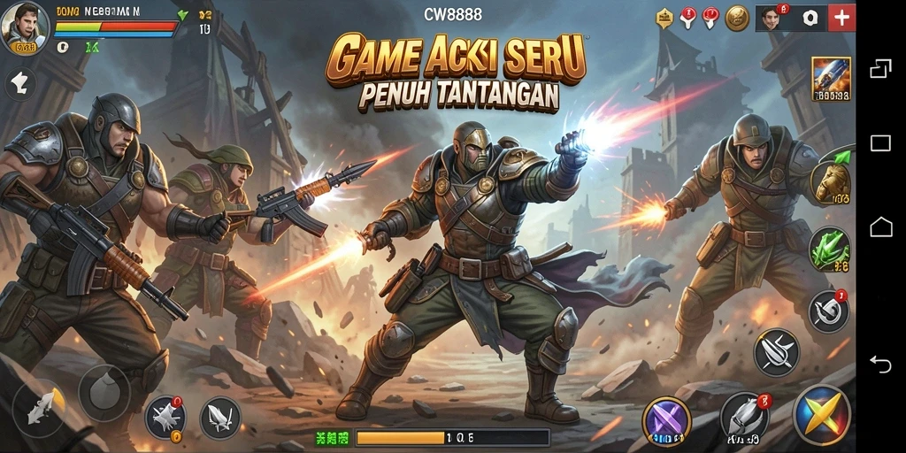 Tampilan gameplay menegangkan dalam CW8888 dengan aksi yang cepat.