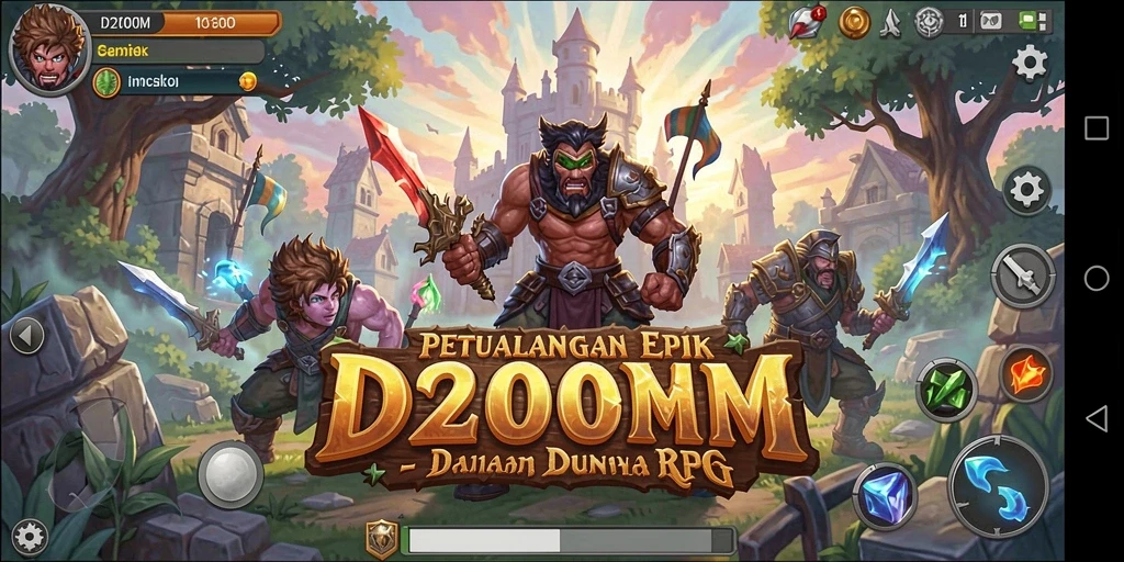 Tampilan gameplay D200M yang memukau dalam dunia RPG.