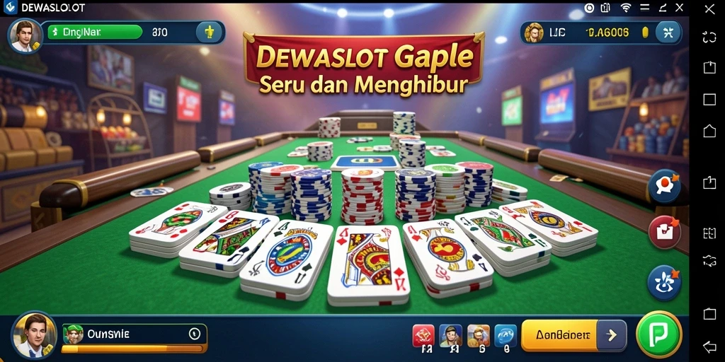 Screenshot gameplay DEWASLOT yang menunjukkan permainan Gaple yang seru.