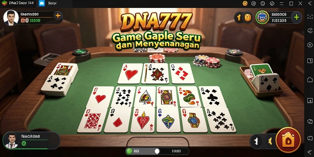 Gameplay DNA777 yang seru dengan teman-teman dalam permainan Gaple.