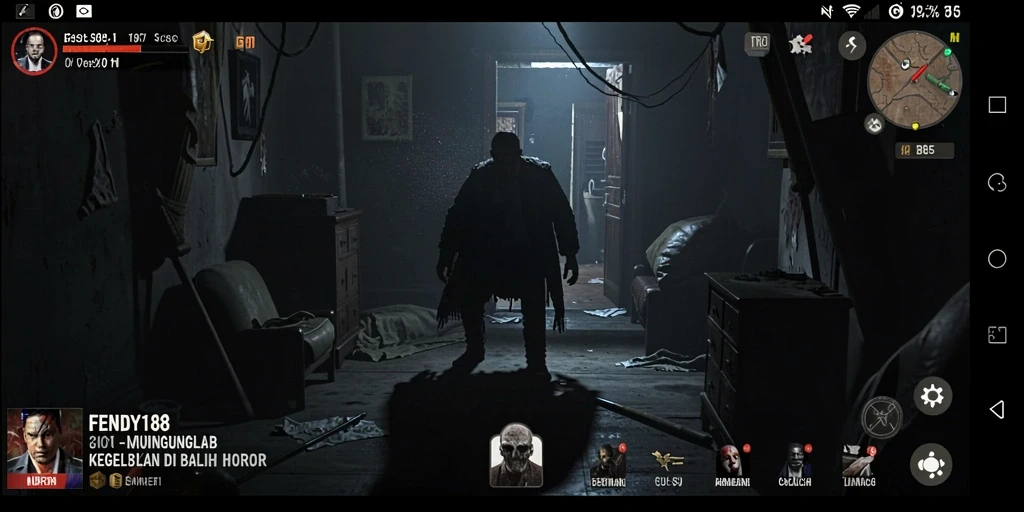 Tangkapan layar gameplay <strong>FENDY188</strong> yang menegangkan dengan suasana kegelapan.