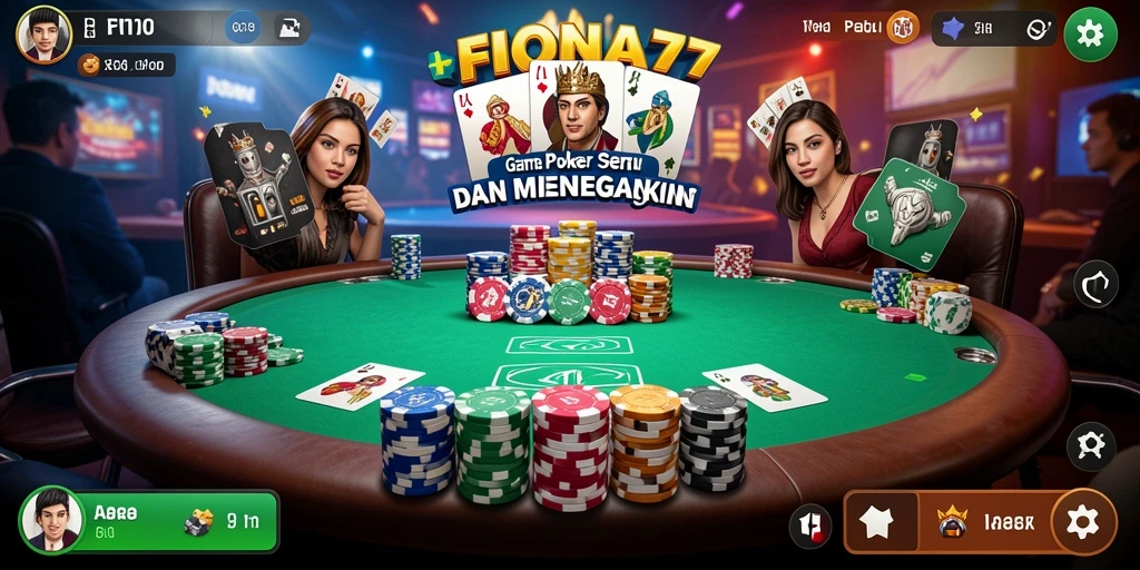 Tampilan gameplay Poker yang menarik di FIONA77.