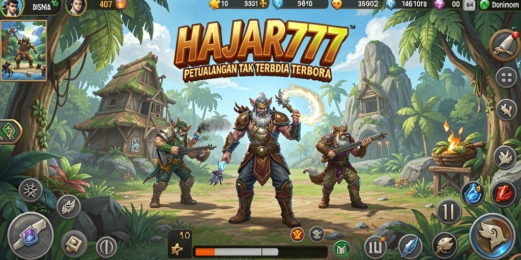 Gameplay HAJAR777 menampilkan petualangan seru dalam dunia terbuka.