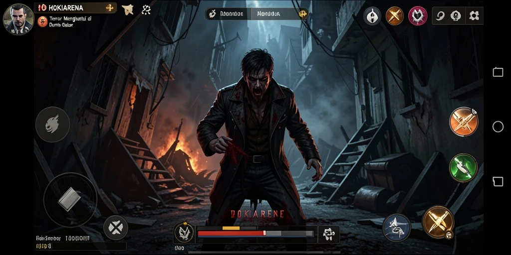 Gameplay HOKIARENA menampilkan ketegangan horor yang mendalam.