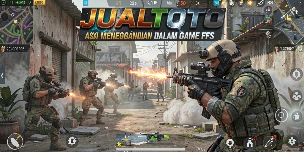 Tampilan gameplay intens JUALTOTO dengan aksi tembak-menembak yang mendebarkan.