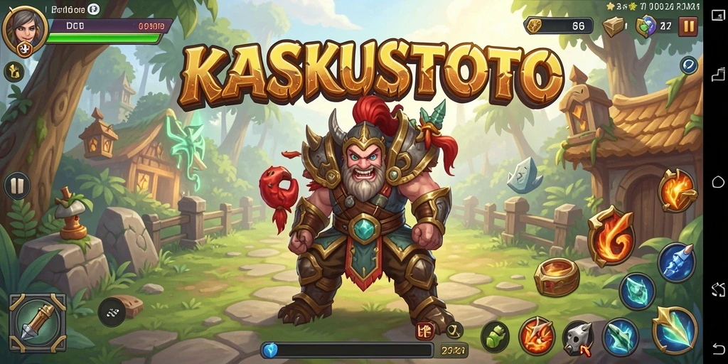 Screenshot gameplay KASKUSTOTO menampilkan petualangan heroik di dunia RPG.