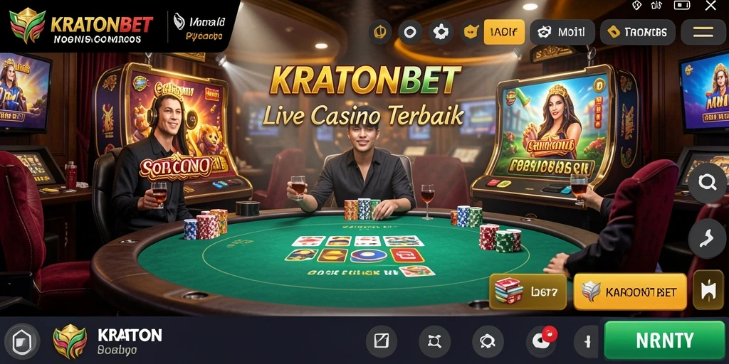 Screenshot gameplay Live Casino KRATONBET dengan dealer langsung.