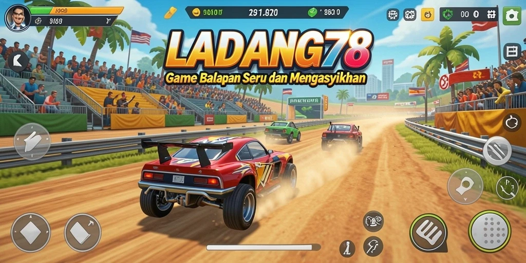 Tangkapan layar gameplay LADANG78 menunjukkan aksi balap yang mendebarkan.
