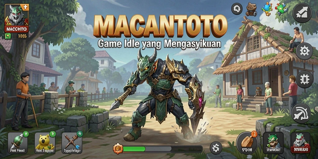 Tangkapan layar gameplay MACANTOTO dengan karakter yang berkembang.