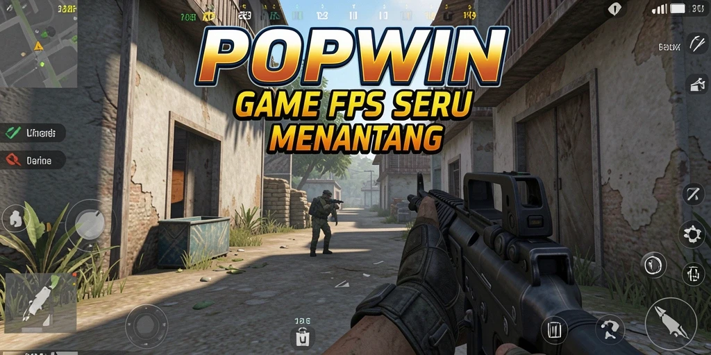 Tampilan gameplay seru dari POPWIN dengan aksi tembak-menembak.