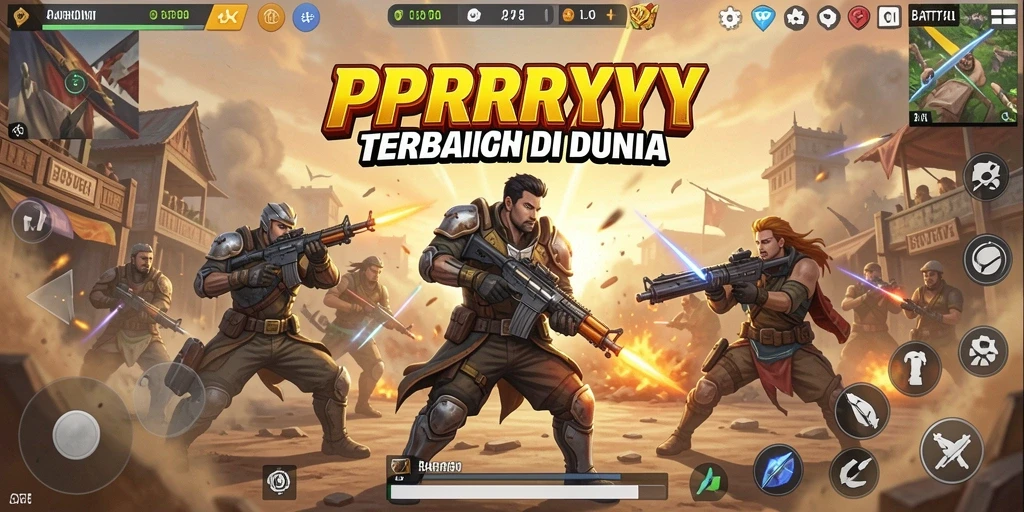 Screenshot gameplay PPRRYY menampilkan pertempuran intens dan aksi yang mendebarkan.