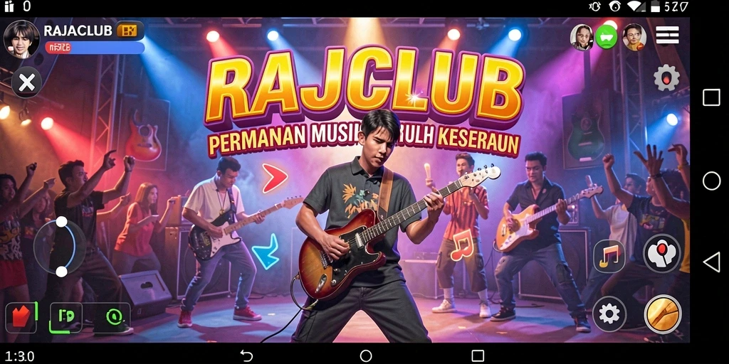 Gameplay RAJACLUB menampilkan interaksi musik yang menarik.