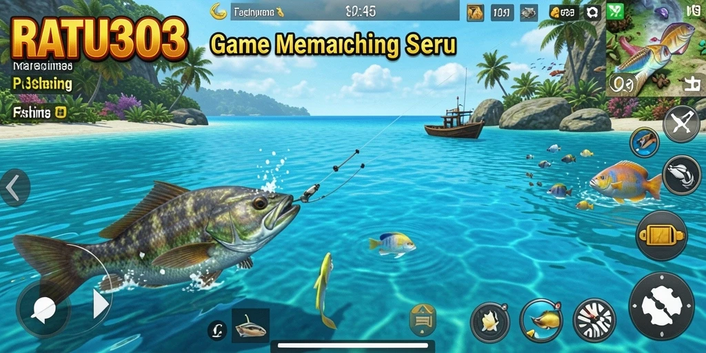 Tampilan screenshot gameplay memancing yang seru dan menantang.