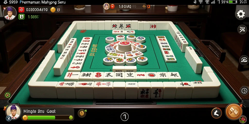 Tampilan gameplay S9S9 dengan ubin Mahjong dan suasana yang menarik.