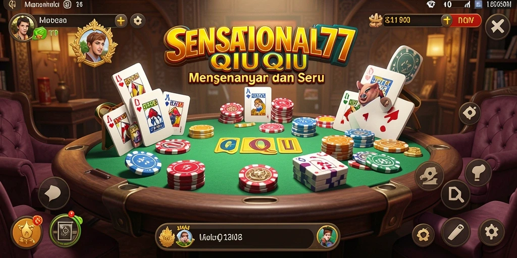 Tangkapan layar utama SENSATIONAL77 menampilkan suasana permainan QiuQiu yang seru.