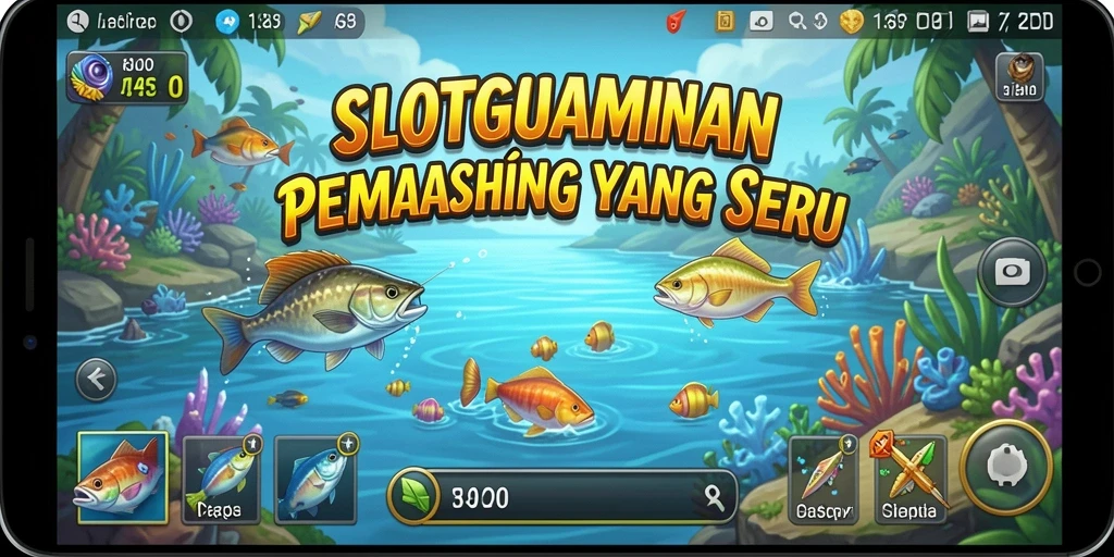 Gameplay SLOTGAMING yang mendebarkan dan ilustrasi memancing yang memukau.