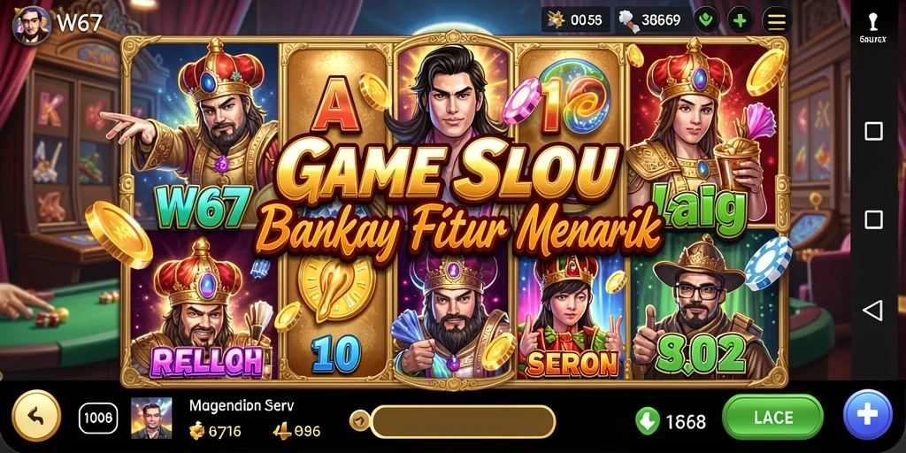 Tampilan gameplay W67 yang menarik dan seru dalam permainan Slot.